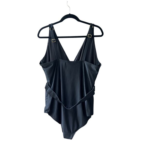 CITY CHIC COLLECTIVE Java White Stripes Women's Large Bathing Swim Suit - Picture 4 of 15